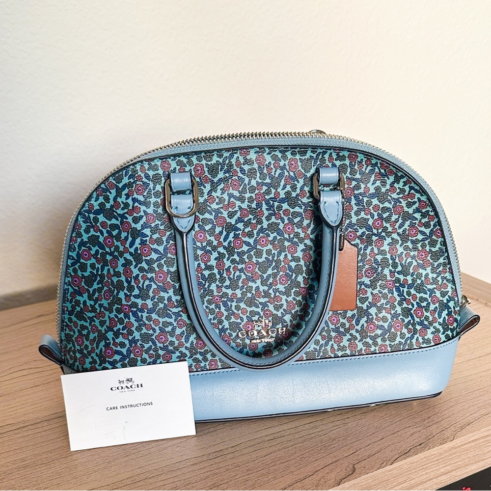 Coach Blue Floral Satchel